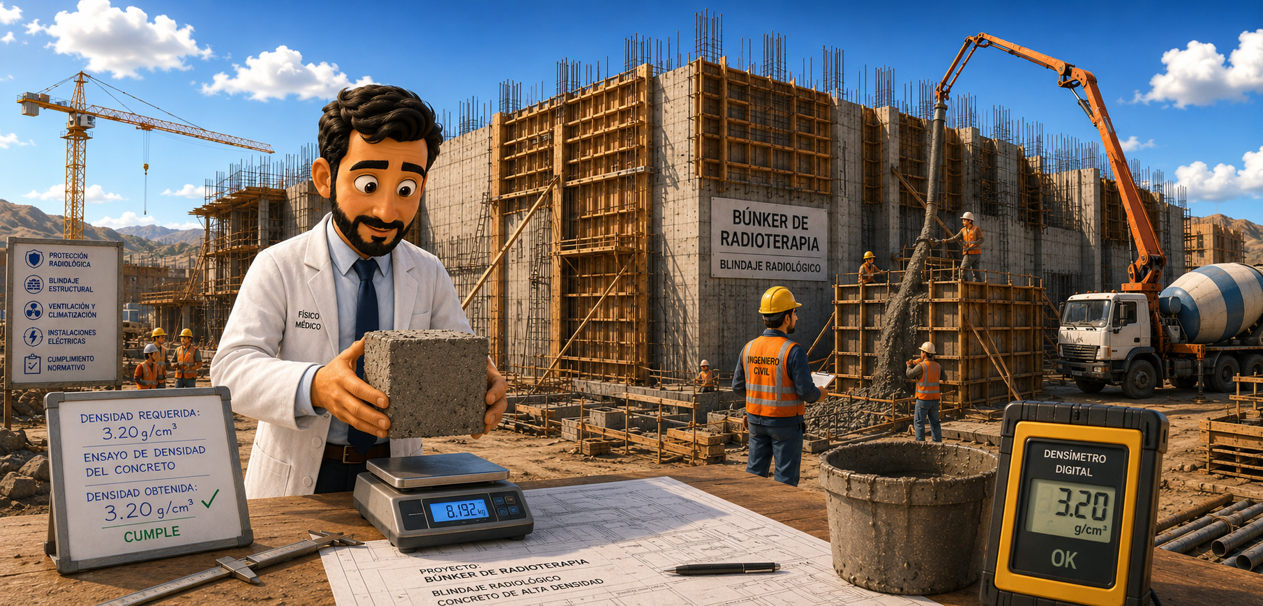 Esquema y cálculo de blindajes estructurales para búnker